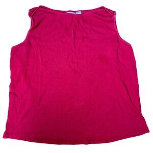 Liz Claiborne Villager Sport Womens Sleeveless Ribbed Red Tank Top Size XL